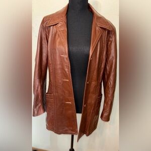 VINTAGE 1980’s Reed Sportswear Chestnut Genuine Lamb Leather Women Medium Jacket